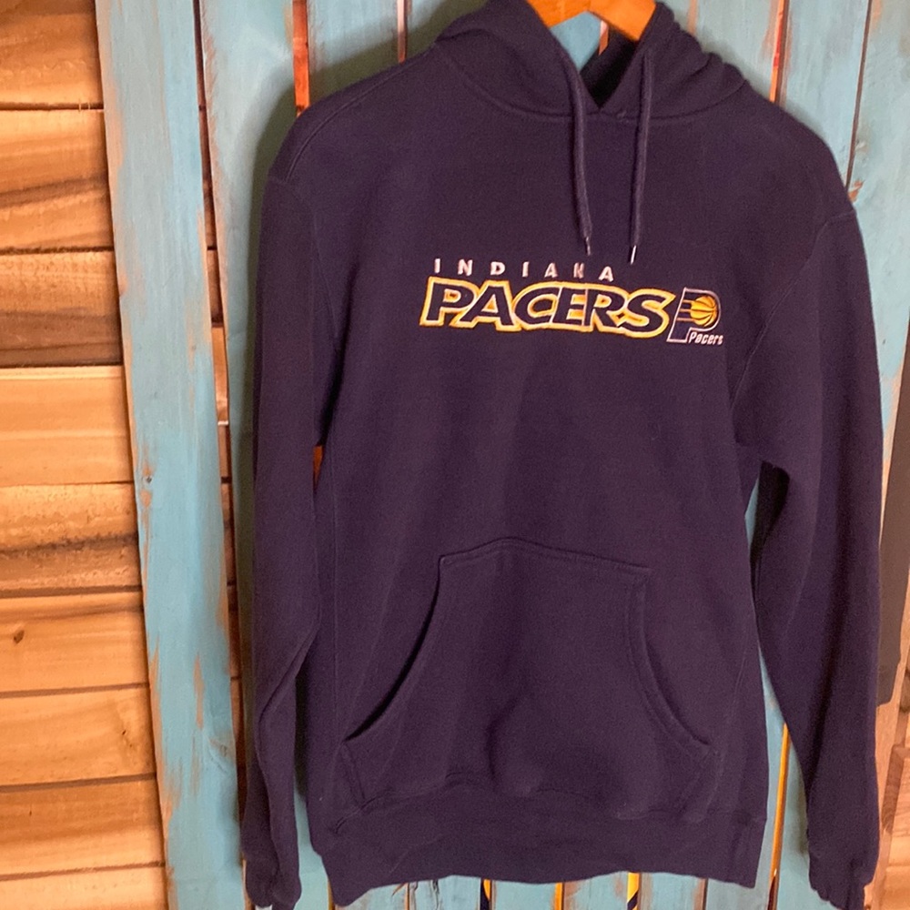 Pro Player Indiana Pacers navy blue embroidered hoodie sweatshirt size medium